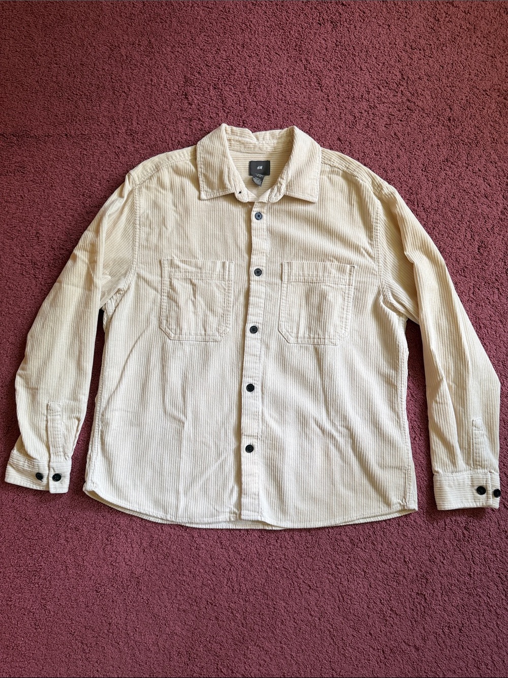 H&M Cream Corduroy Button-Up Jacket